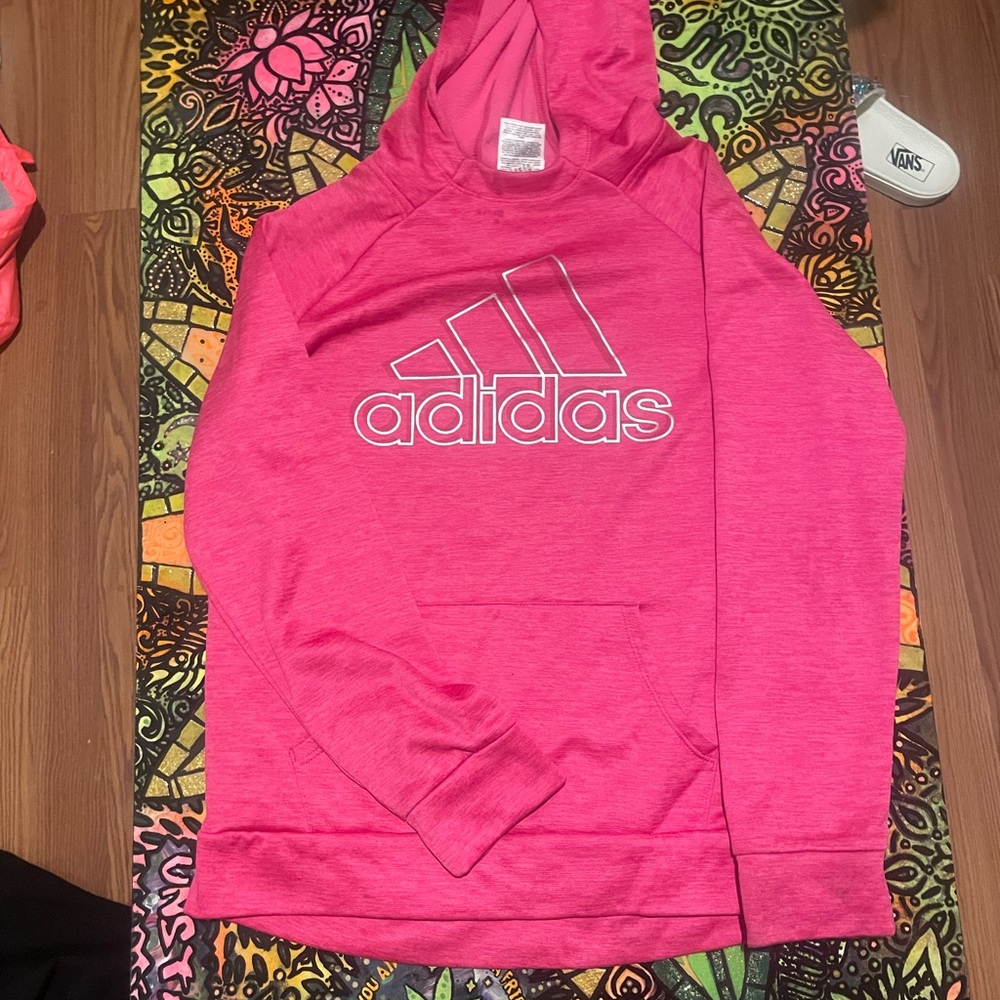 Large youth 14/16 , Adidas Pink hoodie.
